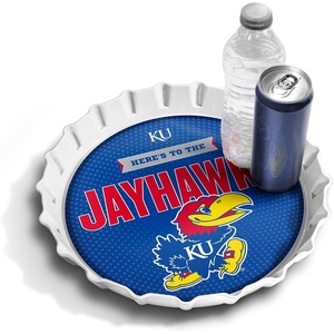 image:imageYouTheFan OfficiallyLicensed NCAA Bottlecap Serving Tray  13 x 13  Bottle Cap Shaped Tray  100 Melamine Dishwasher Safe BPA Free  Great Fan GiftKansas Jayhawks
