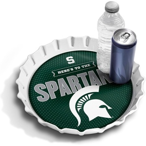 image:imageYouTheFan OfficiallyLicensed NCAA Bottlecap Serving Tray  13 x 13  Bottle Cap Shaped Tray  100 Melamine Dishwasher Safe BPA Free  Great Fan GiftMichigan State Spartans