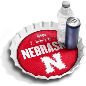 image:imageYouTheFan OfficiallyLicensed NCAA Bottlecap Serving Tray  13 x 13  Bottle Cap Shaped Tray  100 Melamine Dishwasher Safe BPA Free  Great Fan GiftNebraska Cornhuskers