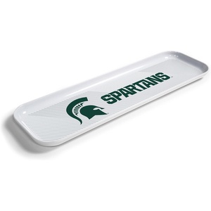 image:imageYouTheFan OfficiallyLicensed NCAA Snack Platter Platter  100 Melamine Dishwasher Safe BPA Free  16 x 5  Fan Gift for Snacks appetizers and FoodMichigan State Spartans